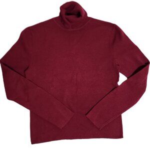 Express Womens Burgundy Fitted Knit Long Sleeve Turtleneck Size M